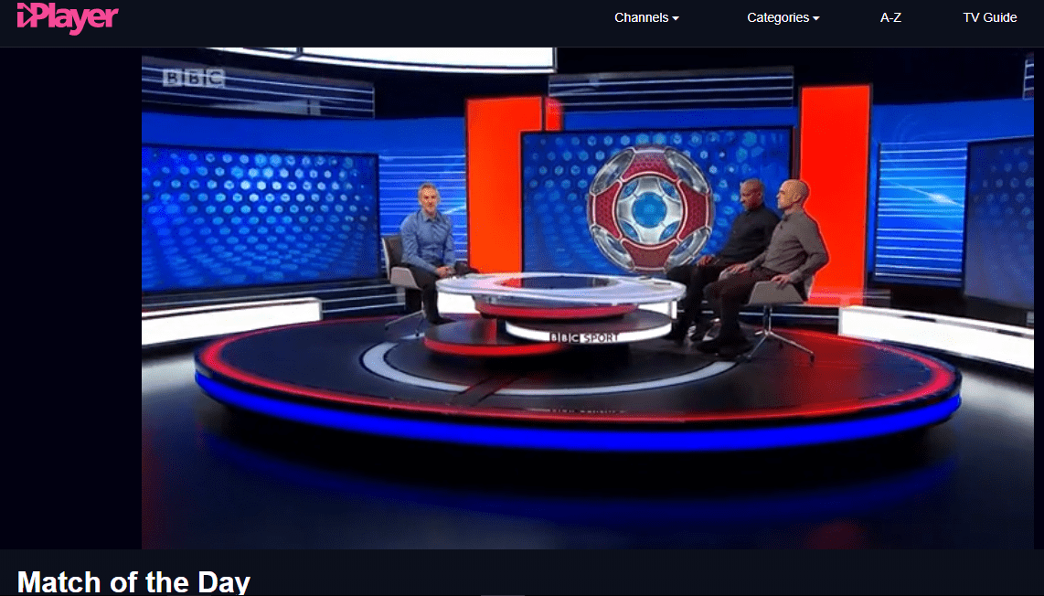 Learn to watch Match of the Day(MOTD) live outside the UK Using VPN - Watch Match Of The Day Online Free Catch Up