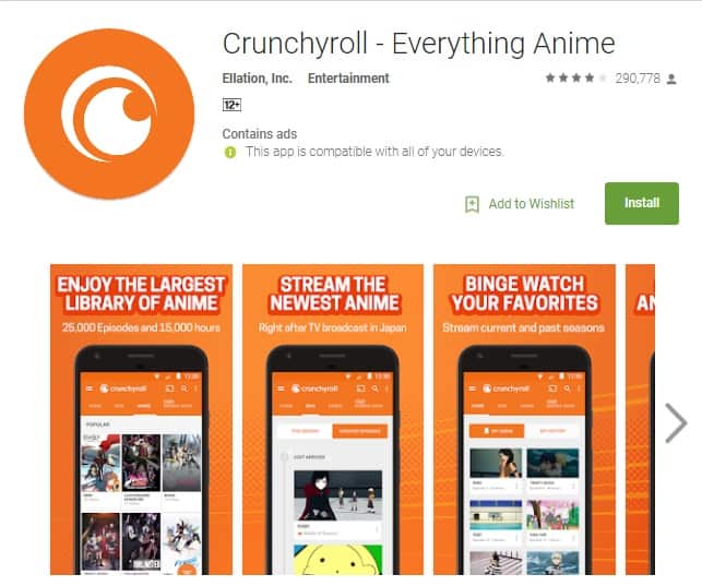 Crunchyroll Appstore