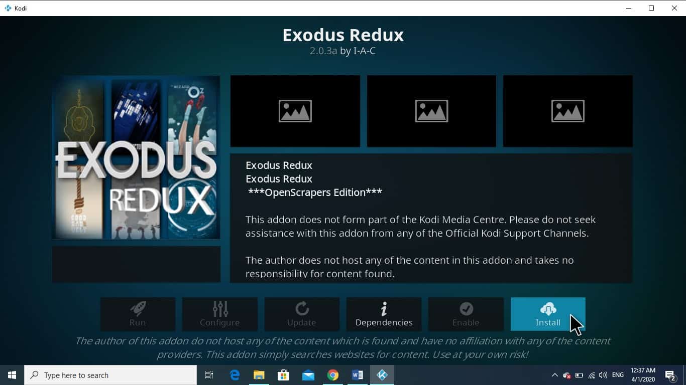 exodus redux wont install