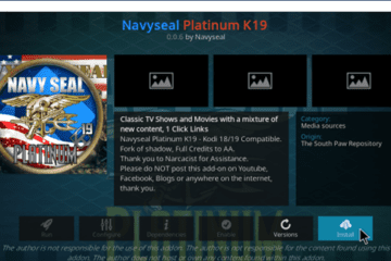 Come installare l’add-on di Kodi Navyseal Platinum K19?