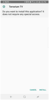 Terrarium TV Android App Permission 