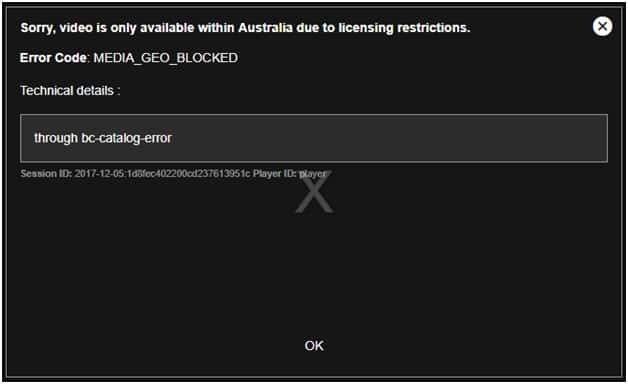 Geo Blocked Channel 7