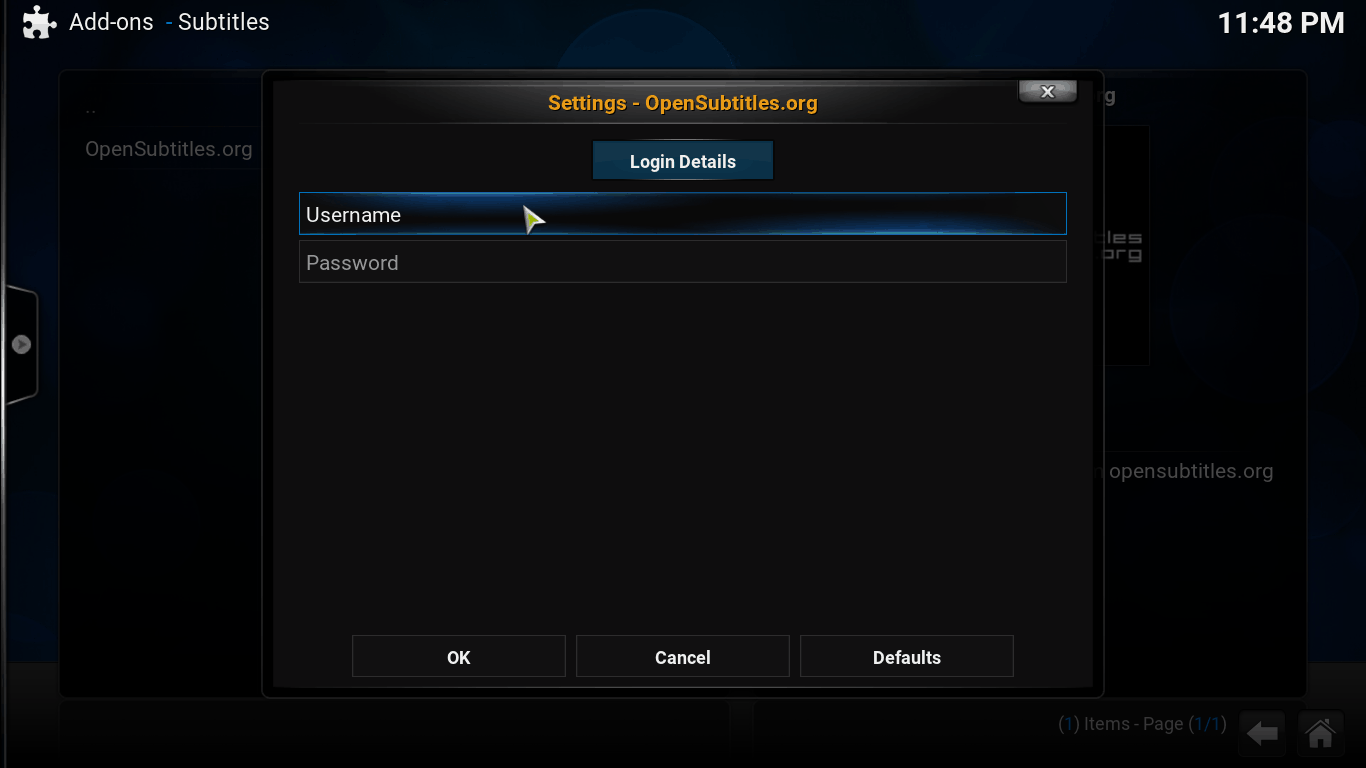 Kodi With Opensubtitles