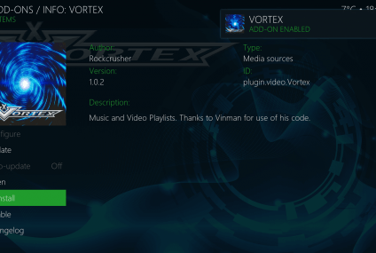Cómo instalo el addon de Vortex en mi aplicación de Kodi?
