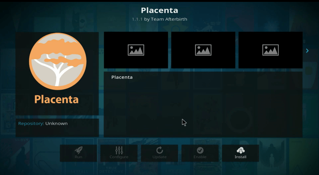 Placenta Install