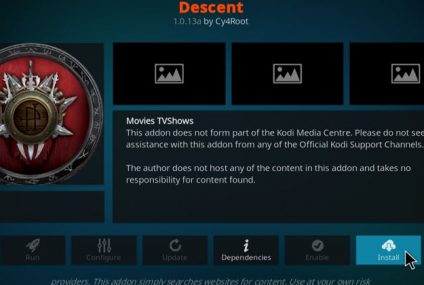 Installer l’add-on Descent pour Kodi (MAJ 2020)